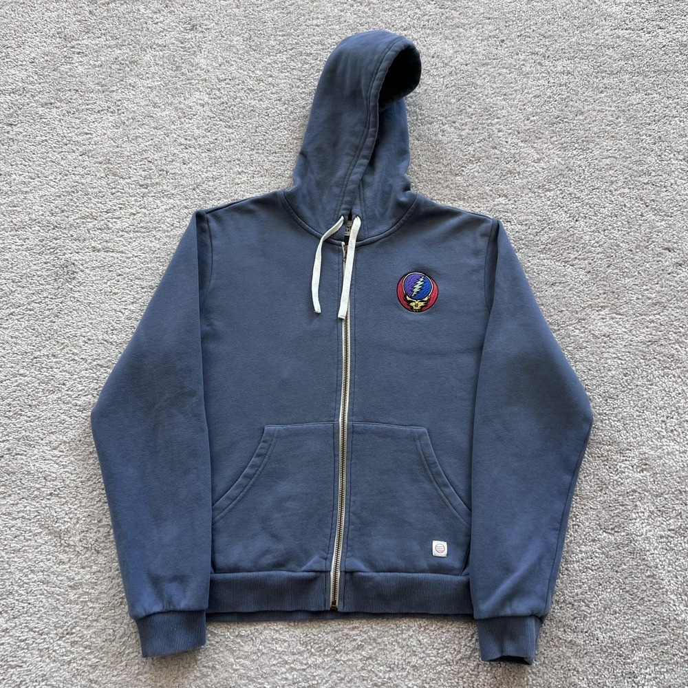 Marine Layer Grateful Dead Hoodie Mens XS Blue Full Zip Jacket Graphic Shoreline